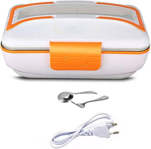 Enjoy Warm Meals Anywhere: Polifly Exquisite Portable Electric Heated Lunch Box with Stainless Steel Inner Pot - Orange