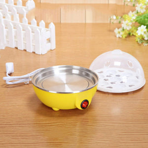 Simplify Your Breakfast Routine: Multi-Function Electric Egg Cooker - Cooks 7 Eggs with Auto-Off Feature (Yellow)