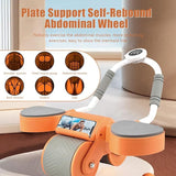 Ab Abdominal Exercise Roller with Elbow Support and Timer, Abs Roller Wheel Core Exercise Equipment, Automatic Rebound Abdominal Wheel