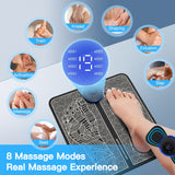 EMS Foot Massager Pad Portable Foldable Massage Mat Pulse Muscle Stimulation Improve Blood Circulation Relief Pain Relax Feet
