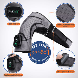 Electric Shoulder Massager Heating Vibration Massage Support Belt Knee Arthritis Pain Relief Thermal Physiotherapy Brace