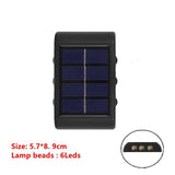 6 LED Solar Lights Outdoor Waterproof Up and Down Luminous Lighting Wall Lamp Garden Decor Stairs Fence Balcony Sunlight Lamps