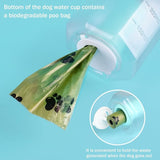 Large Capacity Water Dispenser with Food Container and Poop Bag Dispenser for Dogs