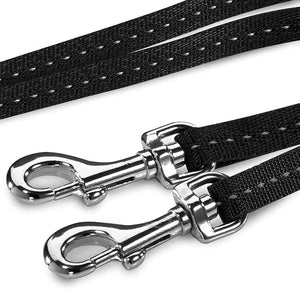 Master Walks with Ease: FLEXI Classic Duo Cord Dog Leash - Black, 18 lbs, 16ft Length