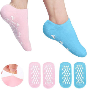 JABA'S® Winter Care Spa Gel Socks, Full Heel/Feet Protector Silicone Ultra-Soft Socks Moisturizing Natural Oil,Vitamin E - Helps Repair Dry Cracked Skin Heel botanical pad Essential socks(1 Pair)