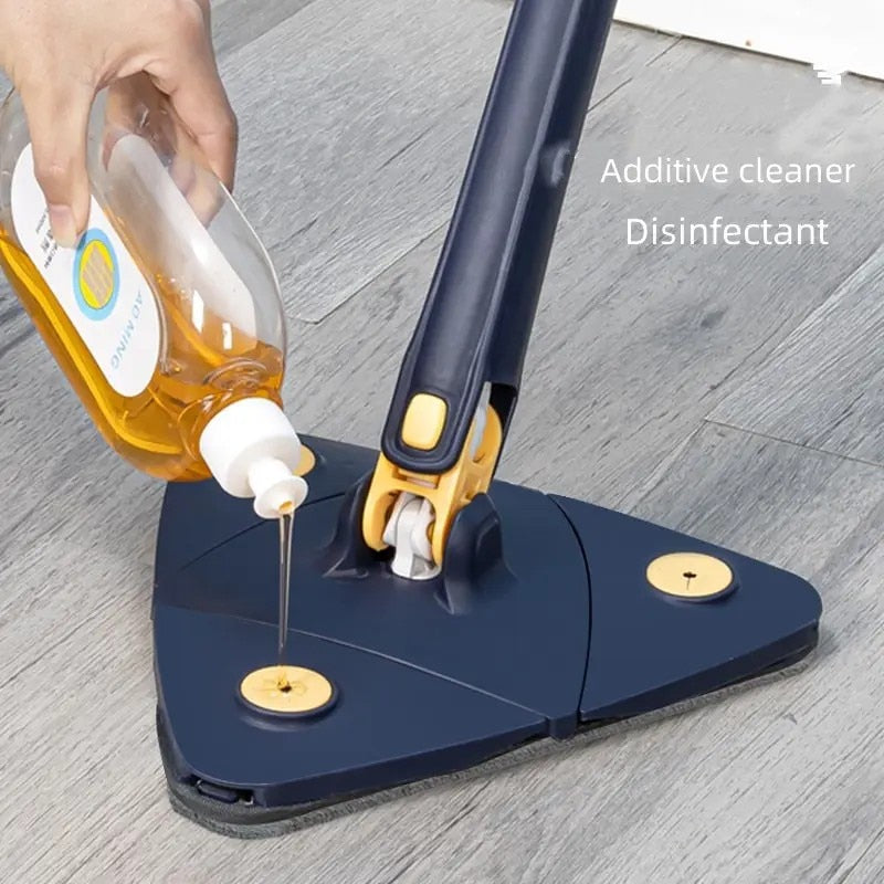 Triangle Mop 360 Telescoping Rotatable Adjustable Floor Mop Absorbent Wet And Dry For Tub Tile Floor Wall Cleaning